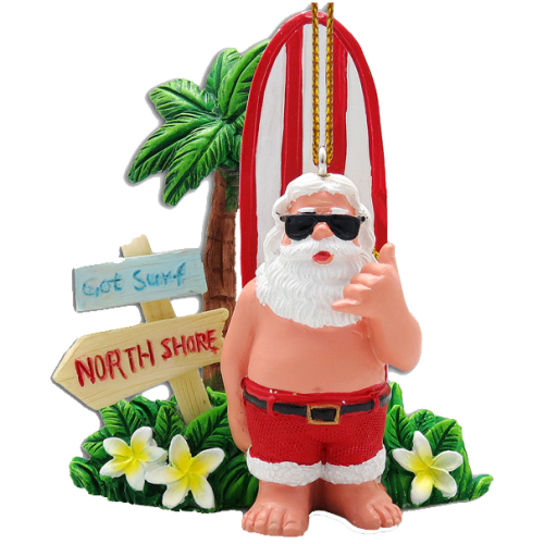 Surfing Got Surf Santa Christmas Ornament 2.5" x 3" Ornament