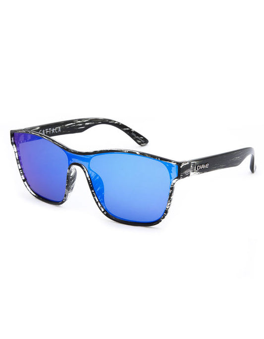 Carve Gattaca Sunglasses Polarized - Black Streaky Blue Sunglasses