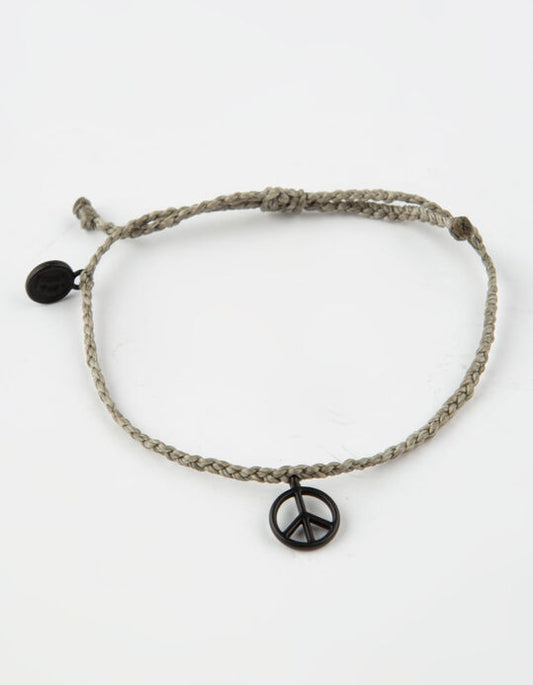 Pura Vida Black Peace Sign Charm - Grey Jewelry