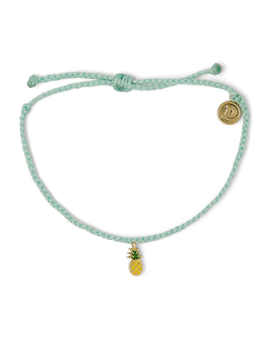 Pura Vida Gold Enamel Pineapple Bitty Braid Bracelet Jewelry