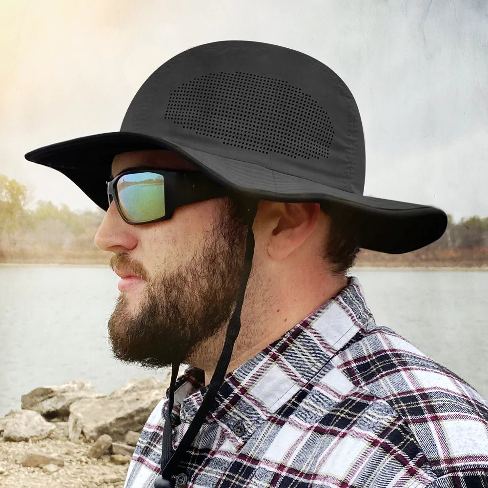 Surf World Packable Performance Dri Duck Boonie Hat - Black Hats
