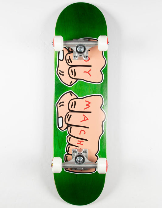 Toy Machine Fist Woodgrain 7.75" x 31.75" Complete Skateboard - Green Complete Skateboard