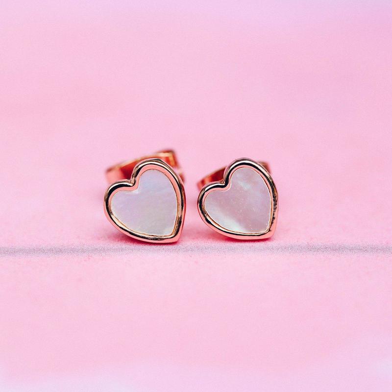 Pura Vida Heart Of Peeaqrl Stud Earling - Rose Gold Jewelry