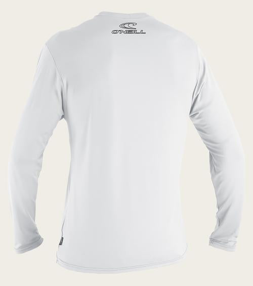 Oneill Men's Basic Skins UPF 50+ LS Rash Tee 4339 - White Rashguard Sun Protection