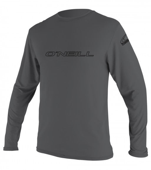 Oneill Men's Basic Skins L/S Rash Tee UPF 50+ 4339 - Smoke Rashguard Sun Protection