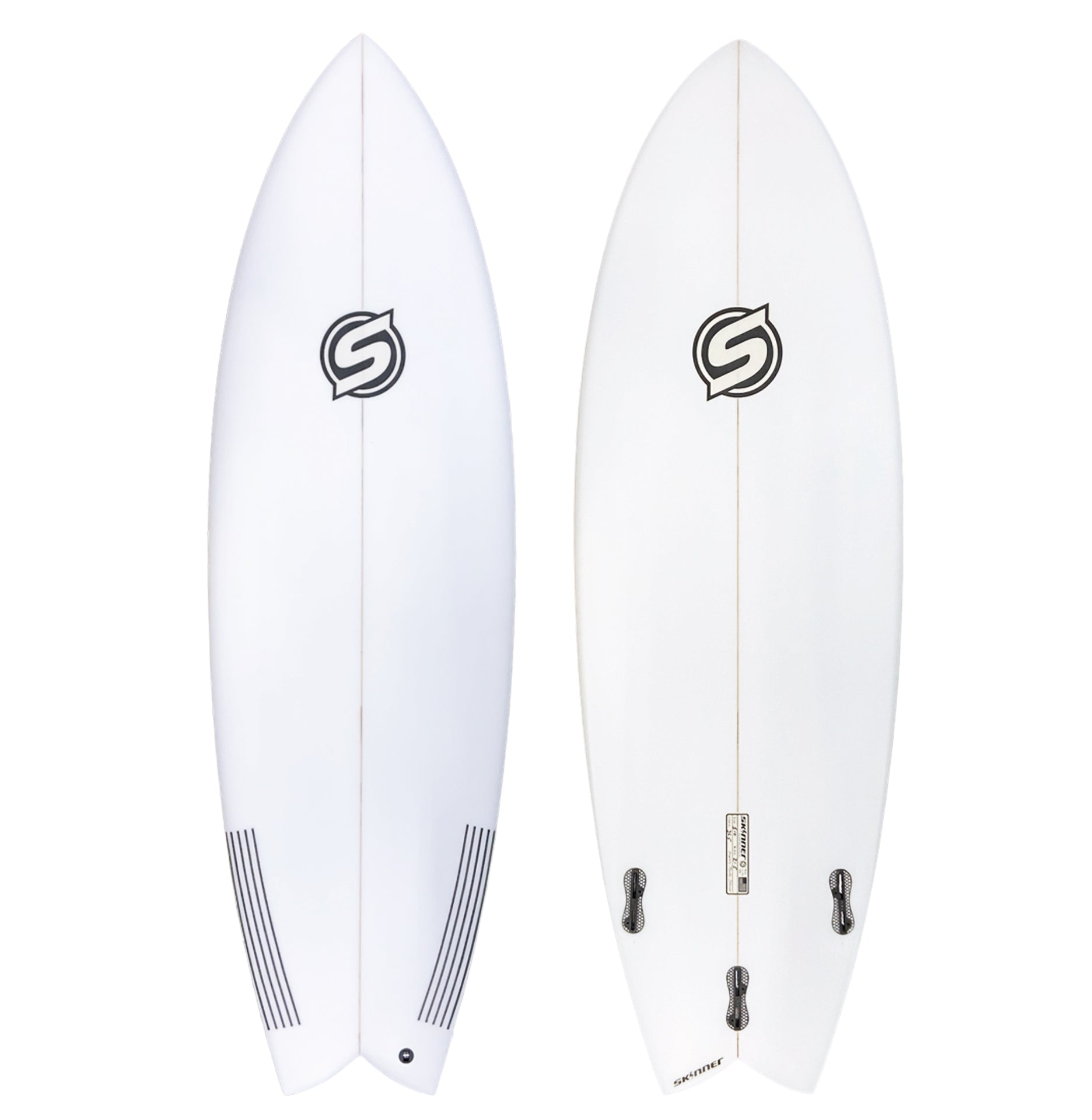 Skinner 5'10 x 21.5" x 2 5/8" 36.5 Liters Twin Fin + Swallow Tail EPS Epoxy Surfboard Surfboard