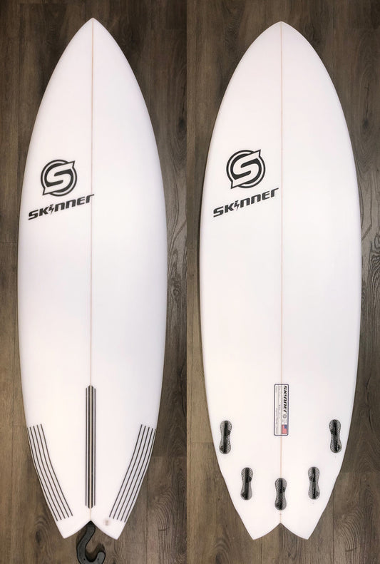 Skinner 5'10 x 21.4" x 34.3 Liters Epoxy 5 fin Double Bump Fish Surfboard