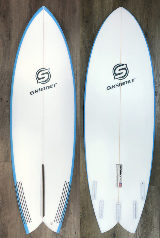 Skinner 5'10 x 21.4" x 34.5 Liters Epoxy 5 fin No Wing Fish Surfboard