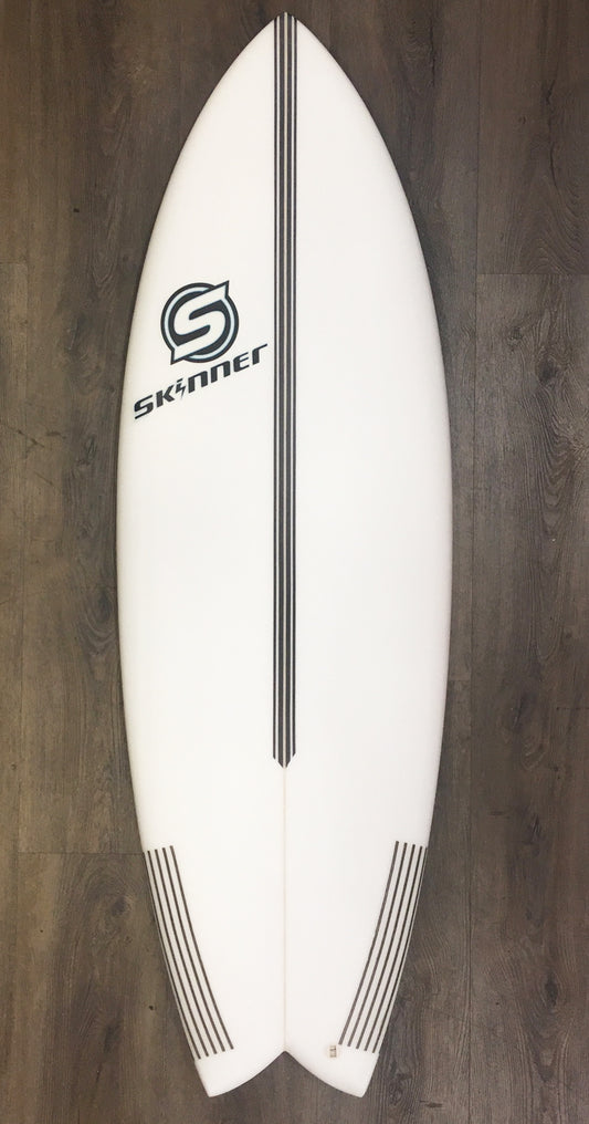 Skinner 5'5 x 20.8" x 2 3/8" 31.5 Liters Twin Fin + Swallow Tail EPS Epoxy Surfboard Surfboard