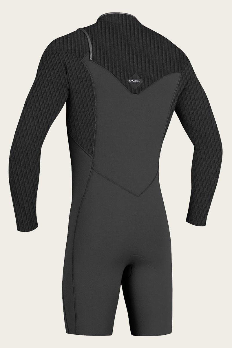 Oneill Hyperfreak 2mm Chest Zip LS Mens Springsuit - Black Wetsuits