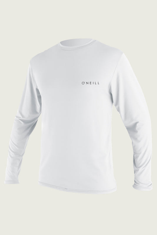 Oneill Men's Basic Skins UPF 30+ LS Rash Tee 5088 -White Rashguard Sun Protection