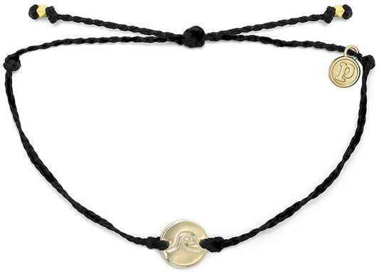Pura Vida Wave Coin Bracelet Gold - Black Jewelry