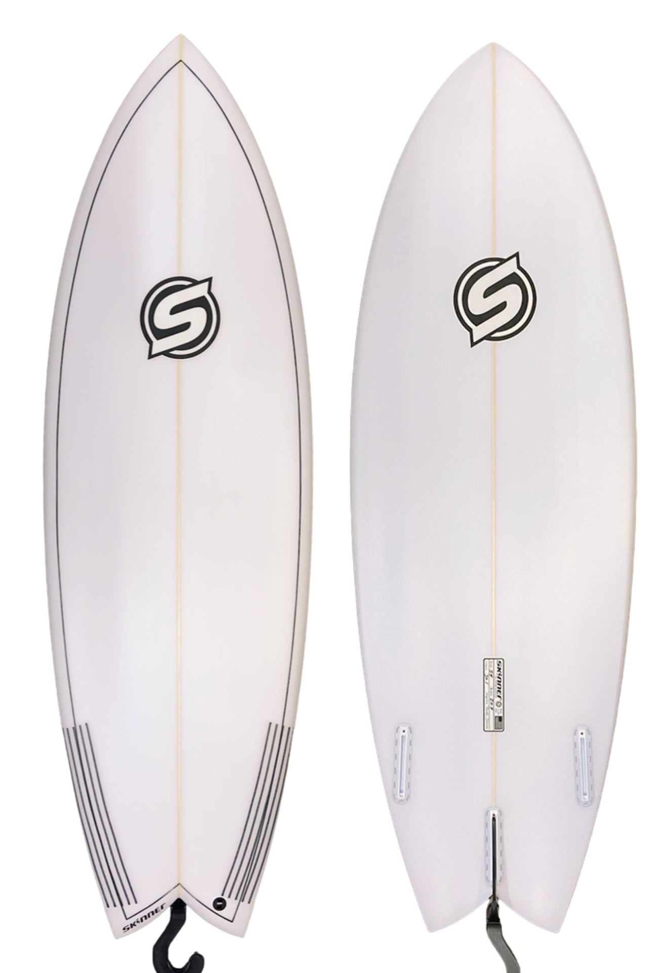 Skinner Surfboards 5'4" x 20.4 x 2.45 x 30.1L Twin + Fish Surfboard
