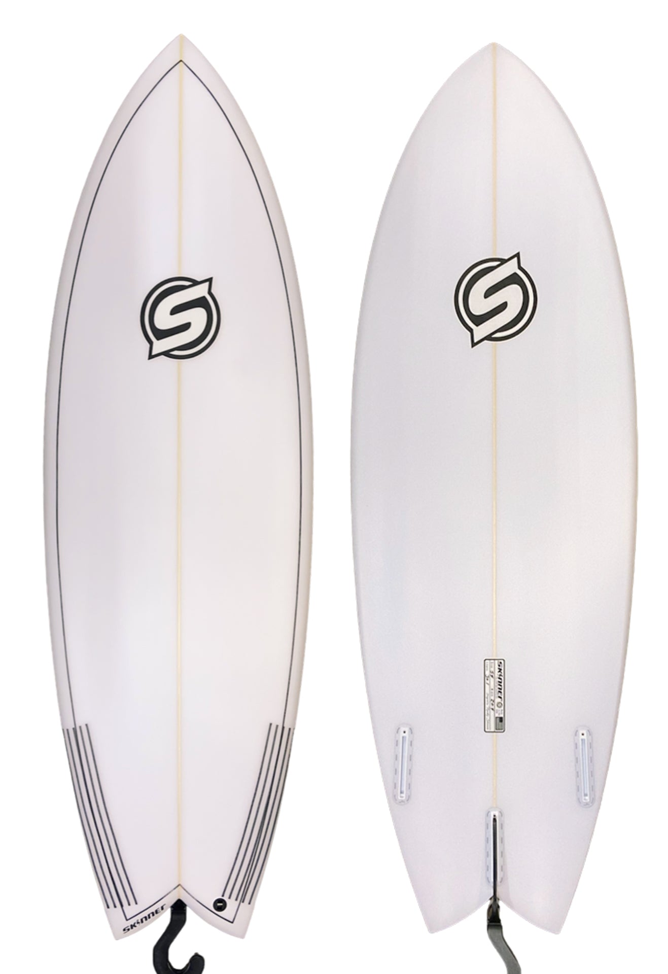 Skinner Surfboards Tom Kat Fish 5'4" x 20.4 x 2.45 x 30.1L Twin + Surfboard