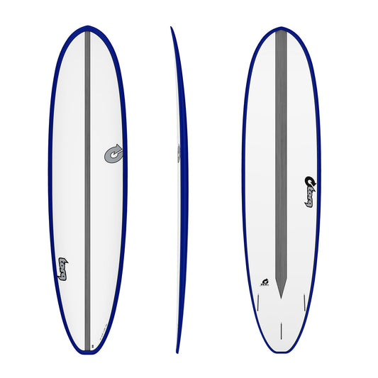 Torq 7'8" Tet Carbon Stripe Funboard - White Dark Blue Surfboards