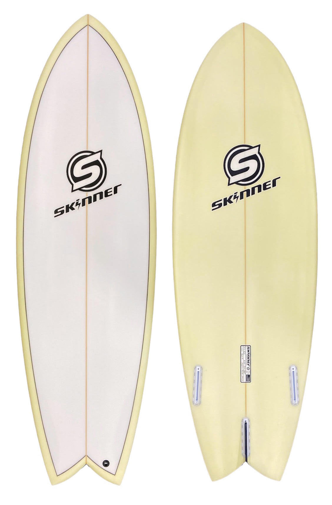 Skinner Surfboard 5'6 x 20.5" x 29.5 Liters Twin Fin + Swallow Tail Poly Color Surfboard