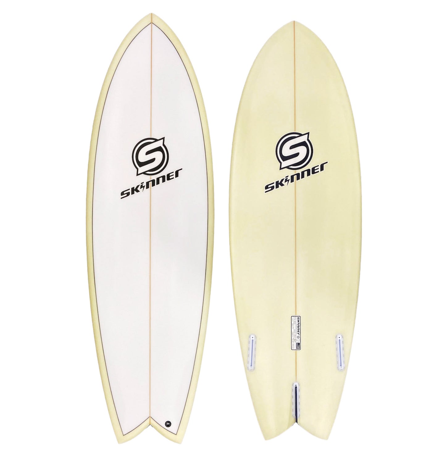 Skinner Surfboard 5'6 x 20.5" x 29.5 Liters Twin Fin + Swallow Tail Poly Color Surfboard