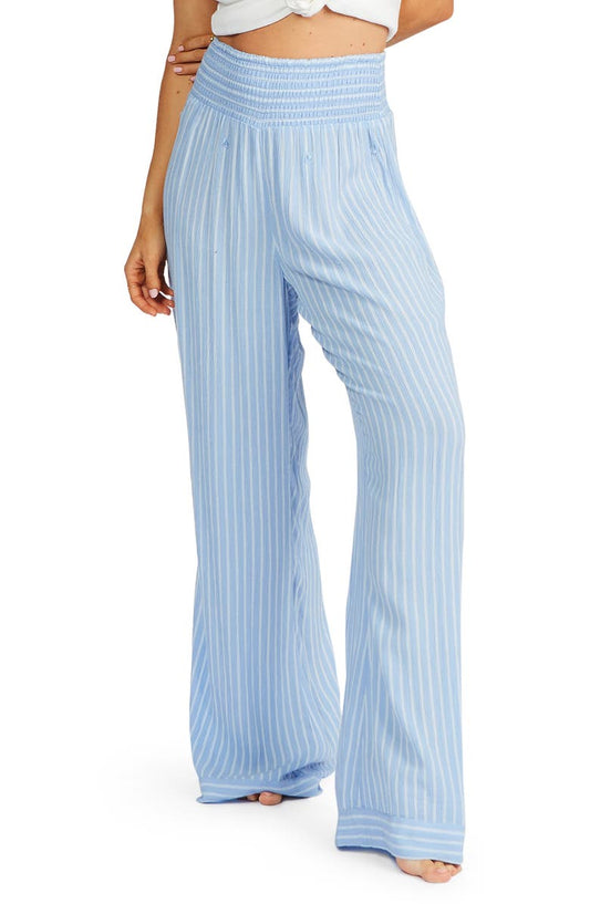 Billabong Daybreak Beach Pant - Light Blue Stripe womens pant