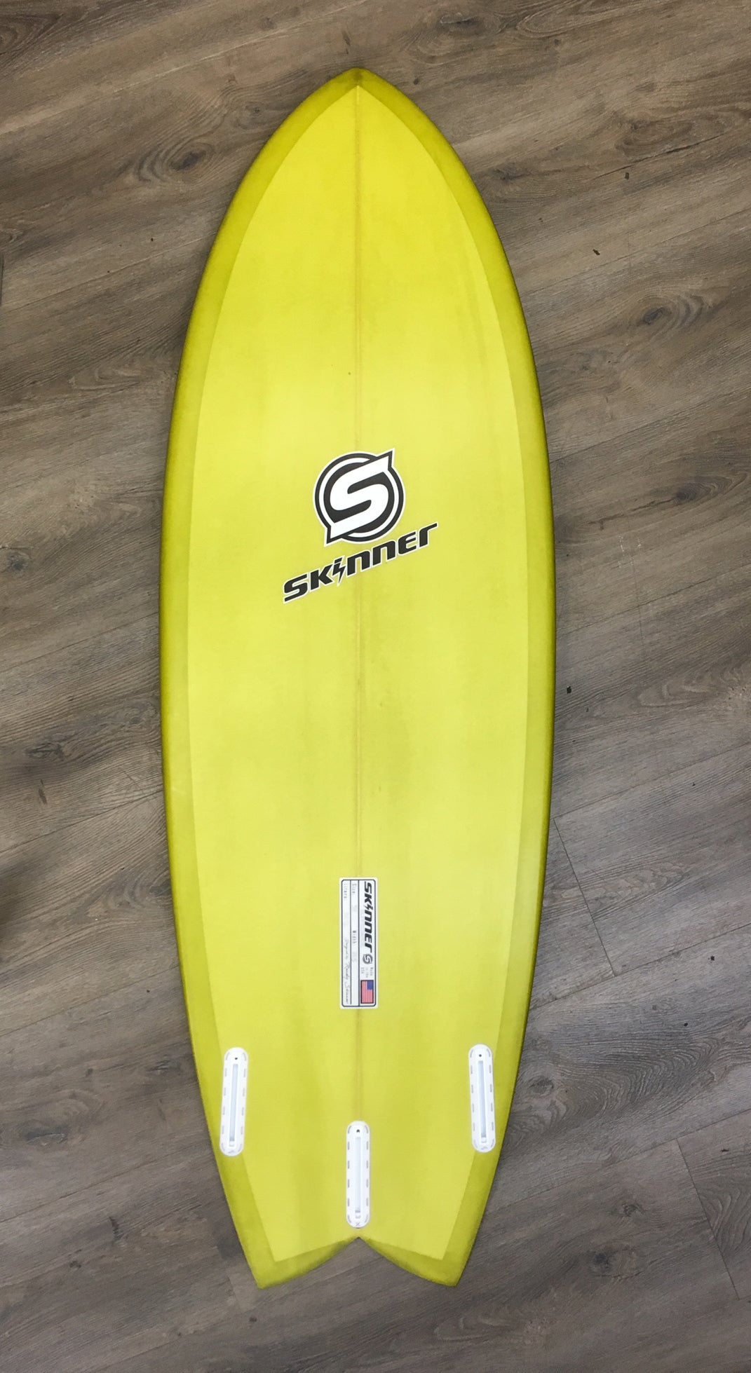 SOLD Skinner 5'8 OG Retro Fish Resin Tint Green Surfboard