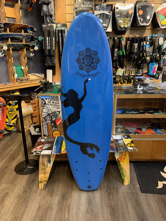 Soft Surfboard Bru Surf Snap Dragon Mermaid 6'0 x 21" Squash Tail Tri Fin softboard Softboard