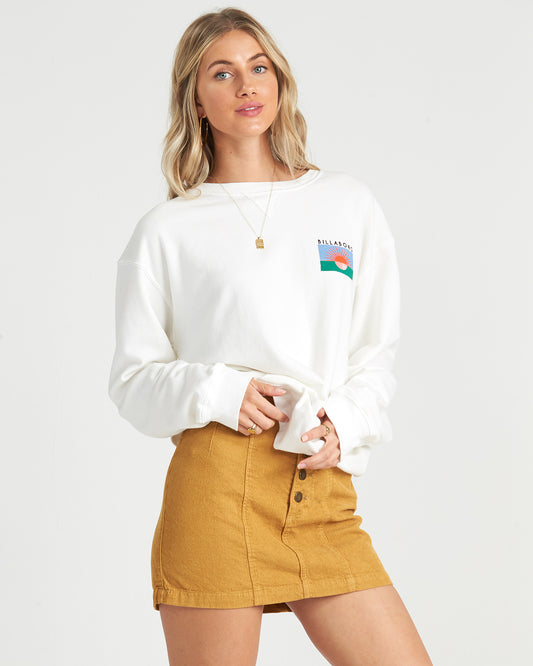 Billabong Surf Vibe Crew Sweat Shirt - Salt Crystal womens sweater
