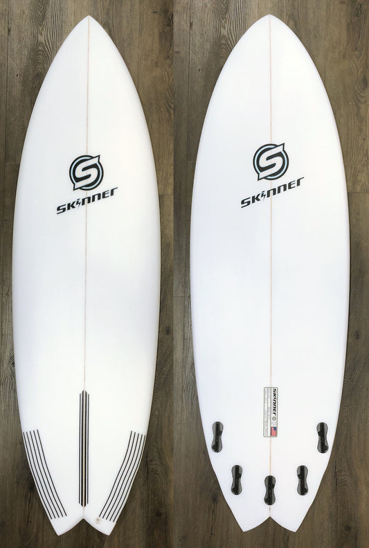 Skinner 6'0 x 21.55" x 35.6 Liters Epoxy 5 fin Double Bump Fish Surfboard