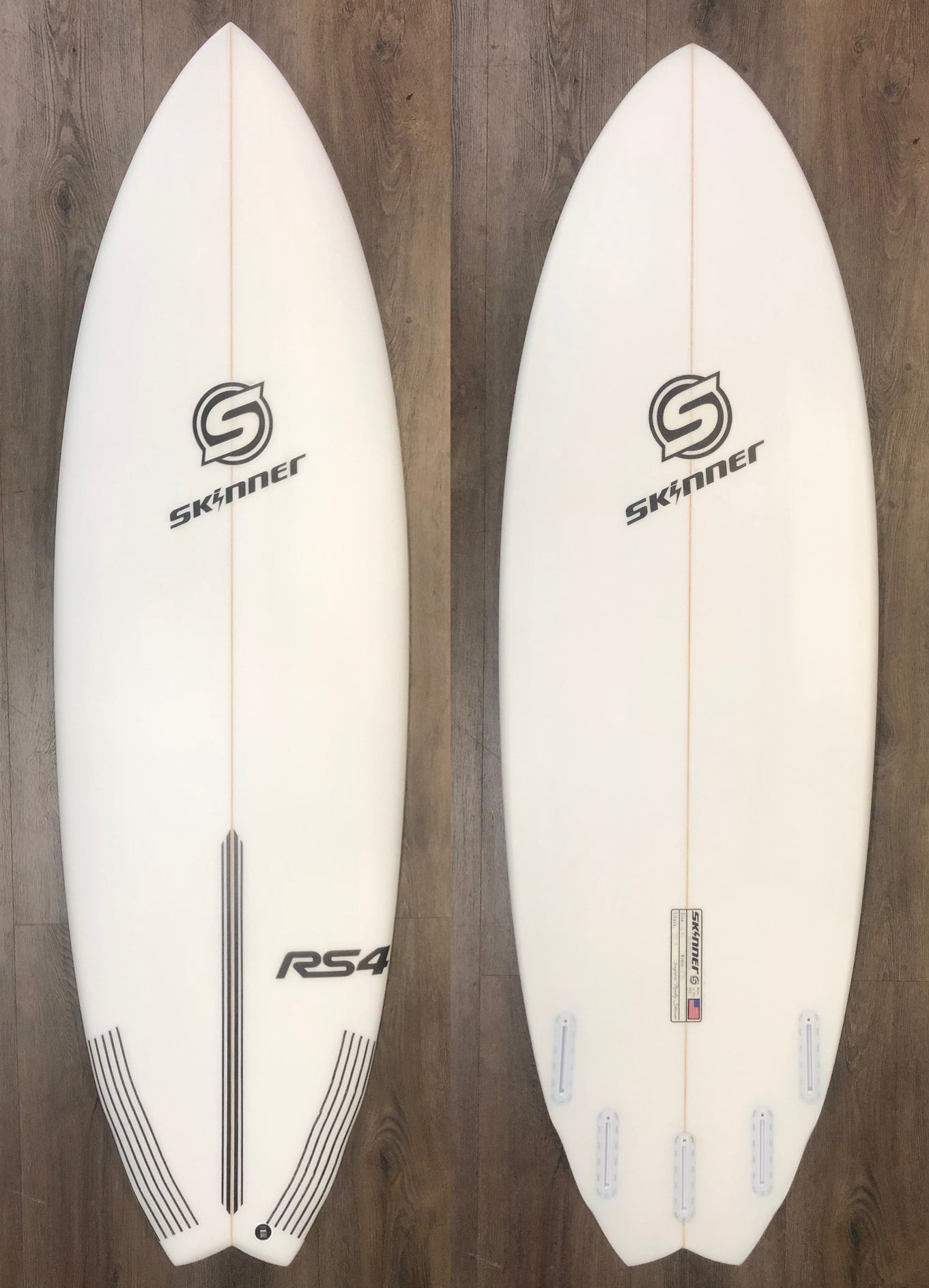 SOLD Skinner Surfboards 6'2 x 22 RS4 Fish Epoxy 37.3 Liters 5 Futures Plugs Surfboard