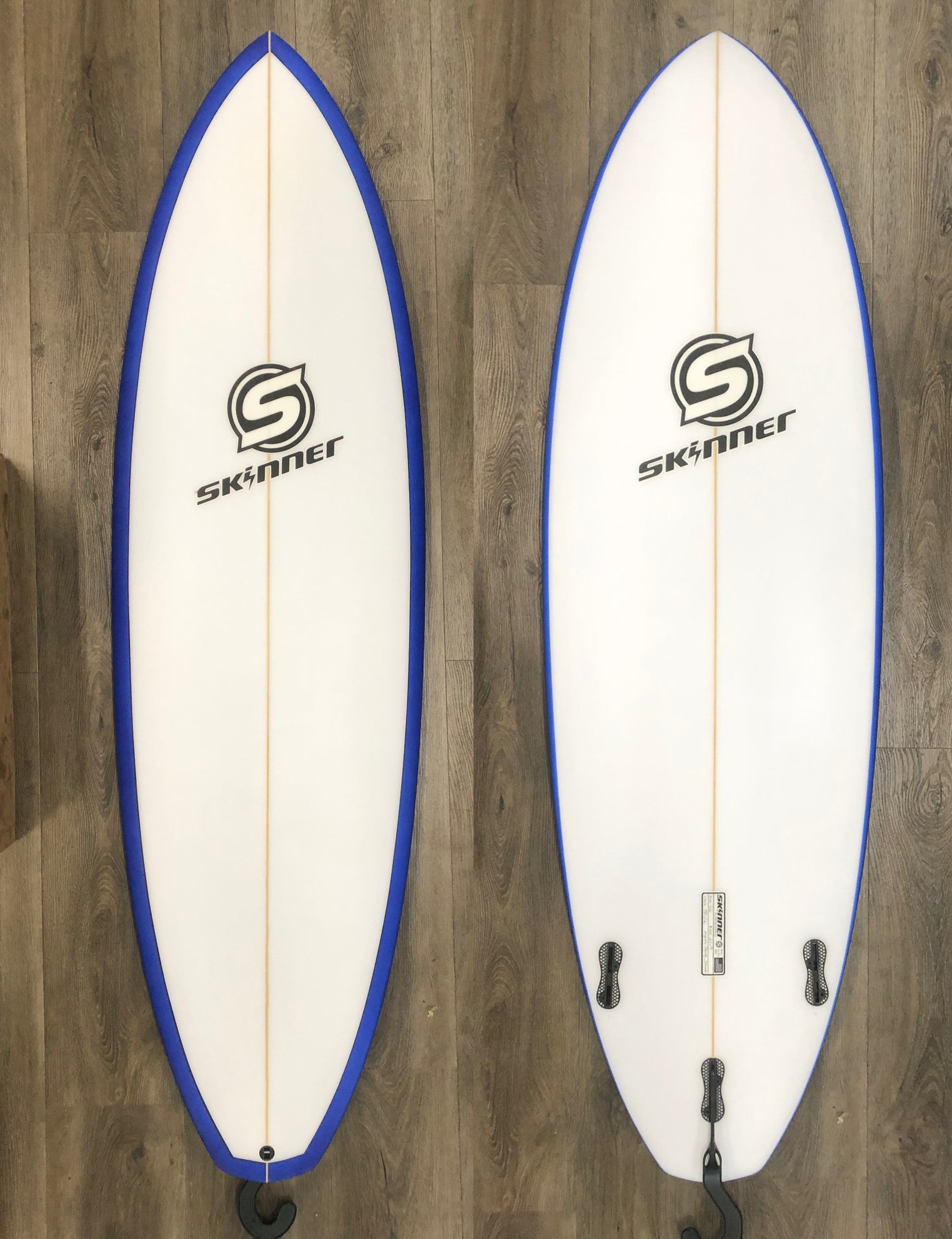 Skinner Surfboards 6'6 x 21.9" Rounded Diamond Tail blue Rail 40.10 L Surfboard