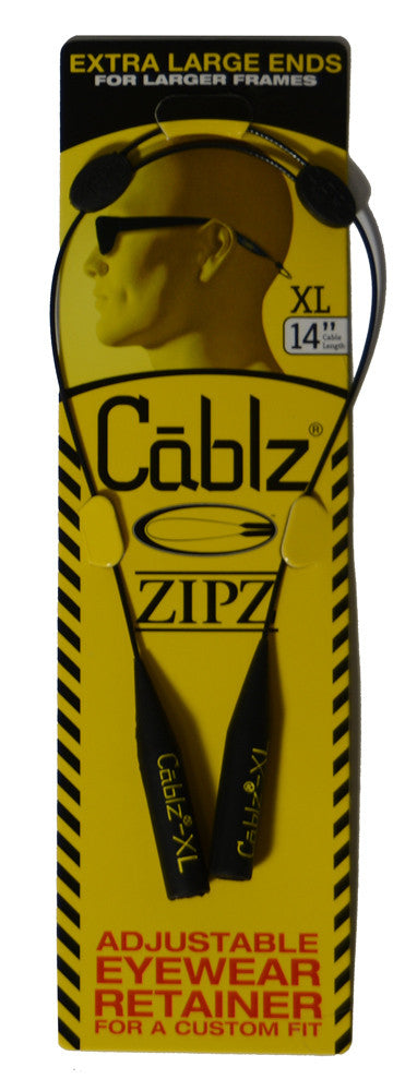 ZIPZXLB14 Cablz Eyewear Retainers Zipz XL Black 14'' Cart2cart