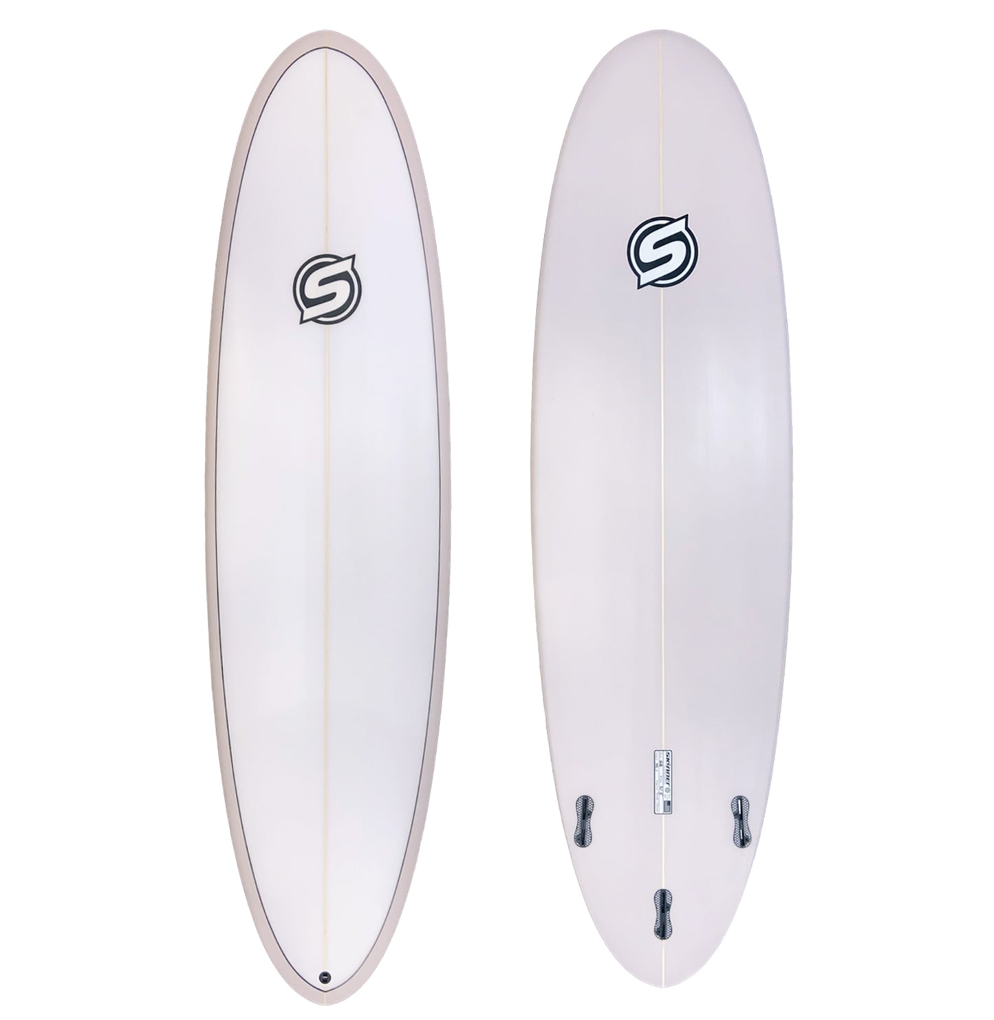 Skinner Surfboards 6'8" x 21.5 x 2.75" 46.1L Poly Double Ender FCS2 Tri Fin Surfboard