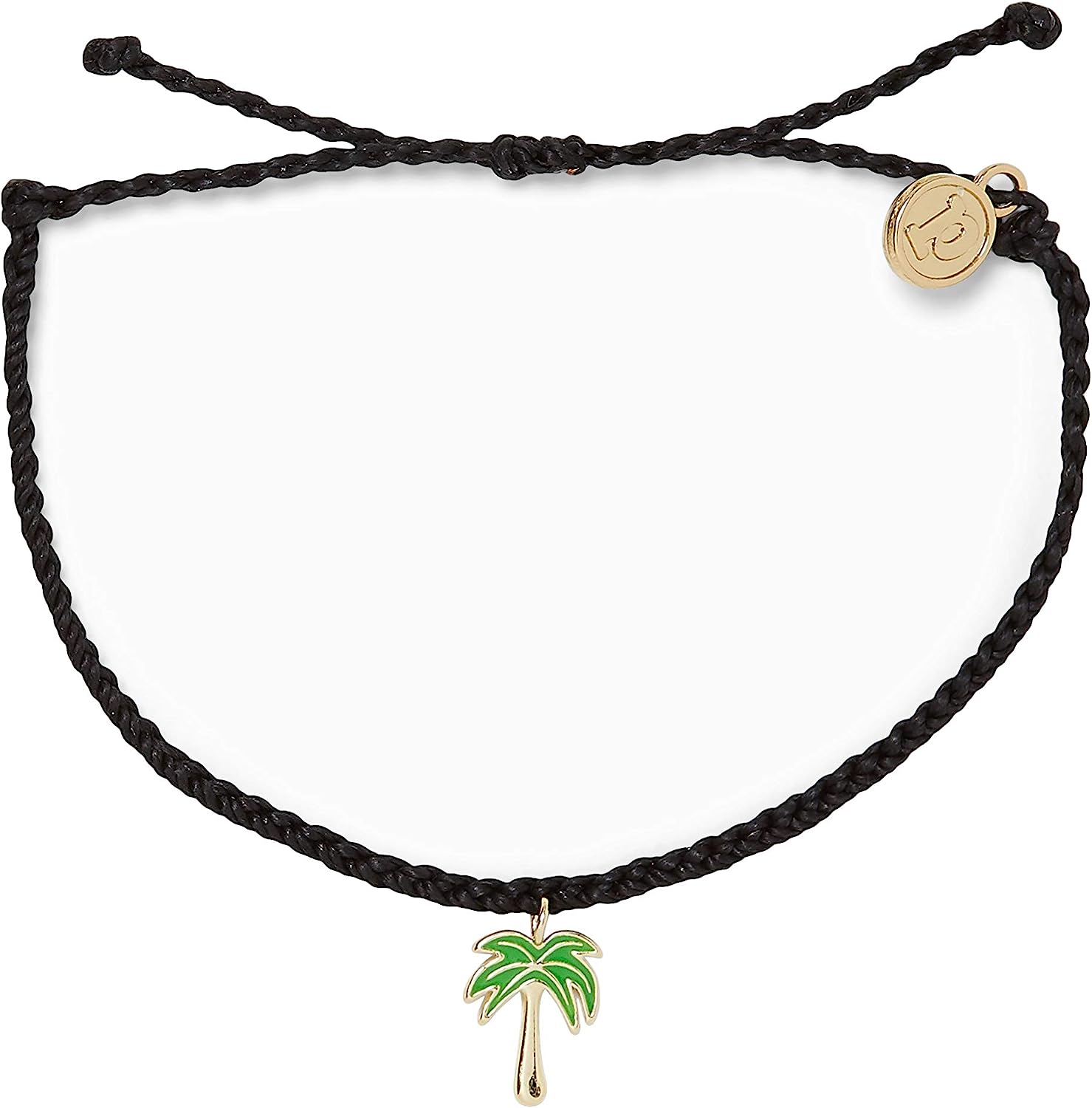 Pura Vida Black Palm Tree Bracelet Gold Enamel Jewelry