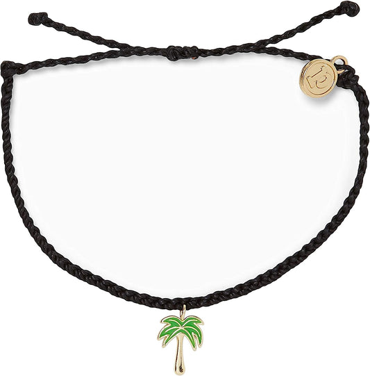 Pura Vida Black Palm Tree Bracelet Gold Enamel Jewelry