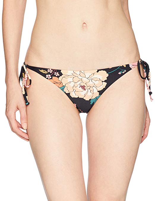 Billabong Linger On Tanga Bikini Bottom Black Pebble womens swimwear