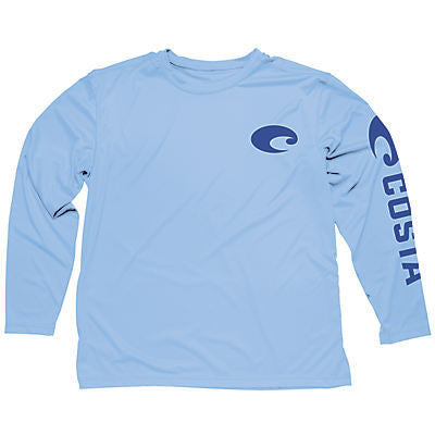 Costa Technical Core Long Sleeve Shirt in Carolina Blue UV Protection Rashguard Sun Protection
