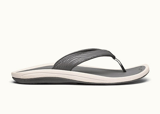 Olukai Women's Kulapa Kai White Charcoal Grey Sandals Womens Footwear