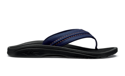 Olukai Hokua Trench Blue/Black Men's Sandals 10161DE40 Mens Footwear