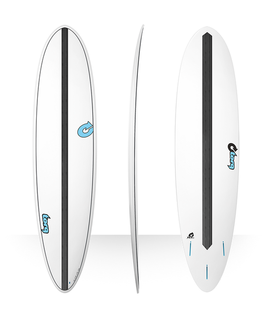 Torq TET-CS 7'6" Fun Carbon Strip Surfboarrd - White Surfboard