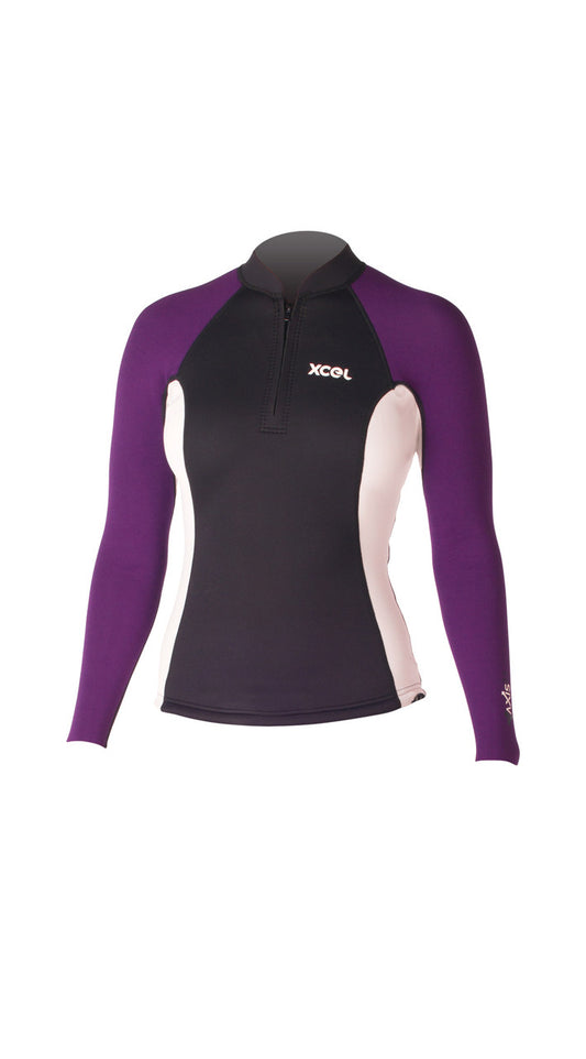 XCEL Short Front Zip L/S Womens Wetsuit Top WN2Z6AX4 wetsuit