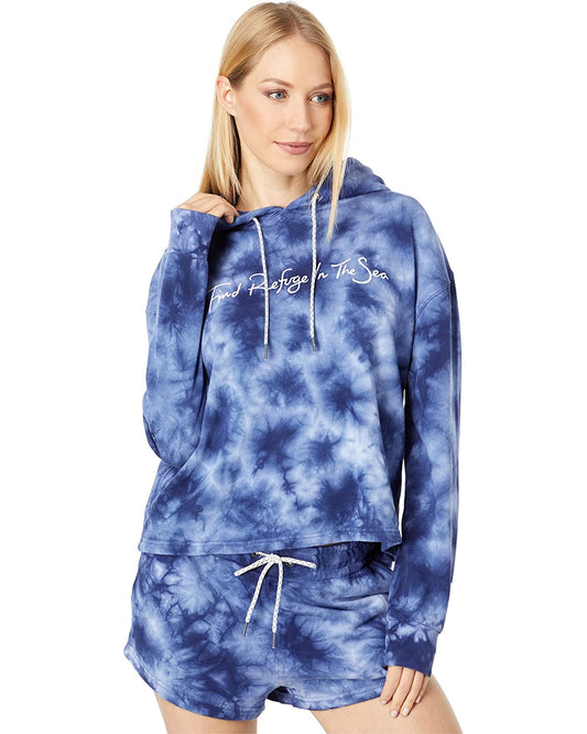 Salty Crew Sand Set Crop Tie Dye Hoody - Navy womens hoodie