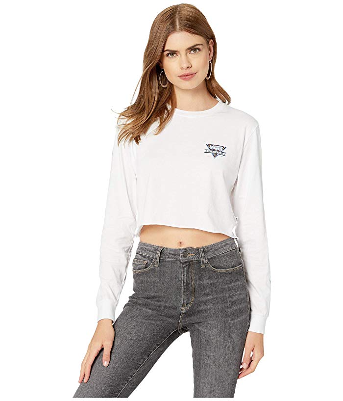 Vans Particulate Fill Girl's Tee LS - White Womens T Shirt