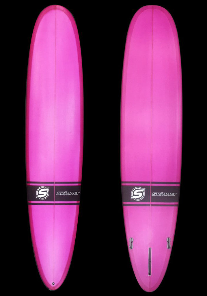 SOLD SKINNER 9' X 23 X 3" Round Pin Longboard Fucia Pigment Poly Surfboard