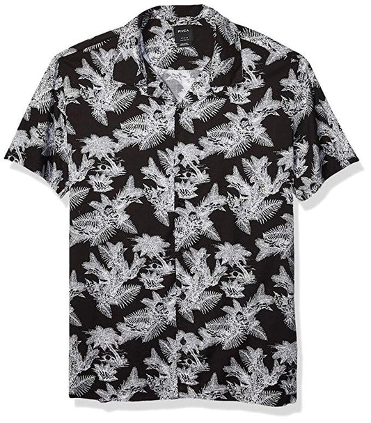 RVCA Paradise Parrot SS Mens Woven Shirt - Black Mens Woven Shirt