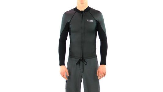 XCEL Mens Front Zip Smoothskin Black Wetsuit Top MS236AX4 Wetsuit