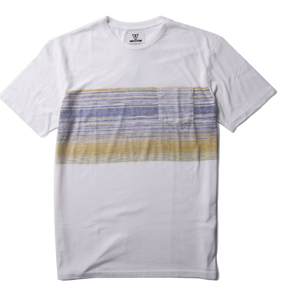 Vissla Blurred Horizons SS Mens Pocket T Shirt - White Mens T Shirt