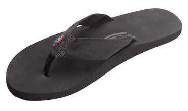 Rainbow Sandals The Cloud Soft Rubber Top Black Polyester Strap 301ASTPSBKBK Mens Footwear