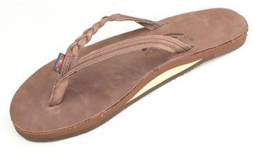 Rainbow Sandals Women's Flirty Braidy Expresso Single Layer Leather 301ALTSBEXPRL Womens Footwear