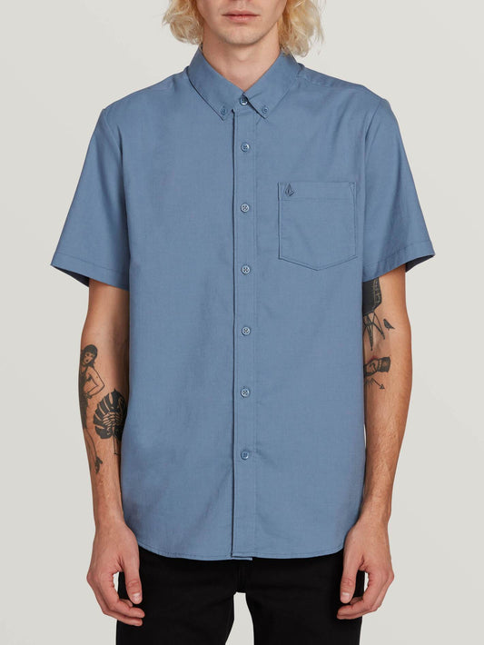 Volcom Everett Oxford S/S - Blue Rinse Mens Woven