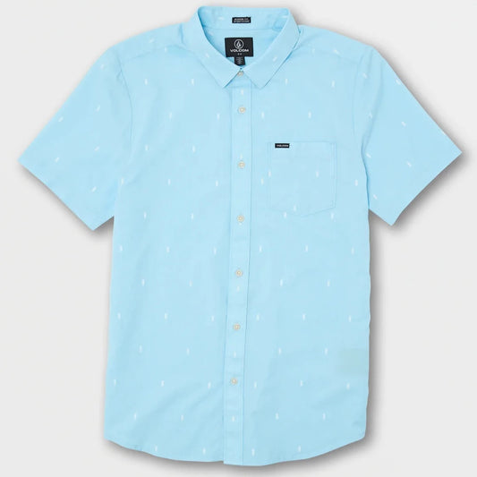 Volcom Salford Woven Shirt S/S - Washed Blue Mens Woven