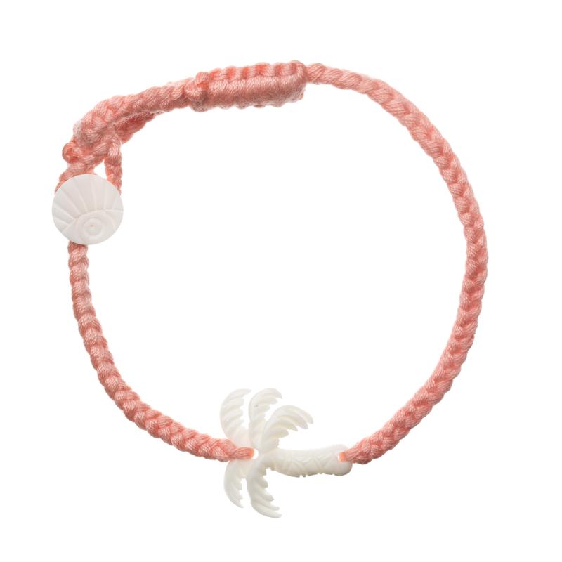 Wanderer Palm Tree Bracelet Button - Coral Jewelry