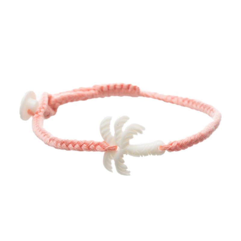 Wanderer Palm Tree Bracelet Button - Coral Jewelry